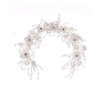 Aqxyedc Coréen fleur bandeau mariage cheveux accessoires perle mariée diadème bandeau bandeaux cheveux cerceau boucle d'oreille ensemble couronne cheveux bijoux wanglan