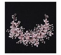 Aqxyedc Couleur argent fleur bandeau bal diadème de mariée mariage cheveux accessoires mariée à la main cheveux bijoux femme cristal bandeaux wanglan(Rose Gold)