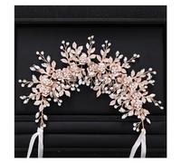 Aqxyedc Couleur argent fleur bandeau bal diadème de mariée mariage cheveux accessoires mariée à la main cheveux bijoux femme cristal bandeaux wanglan(Gold)