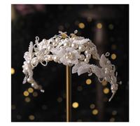 Aqxyedc Couleur argent perle cristal bandeau diadème bandeaux bijoux de cheveux de mariée accessoires de cheveux de mariage fleur femmes fête cheveux vignes wanglan