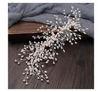 Aqxyedc Couleur d'argent Couleur Coiffeuse Coiffeuse Coiffure Pearl Fleur Coiffeuse Coiffe Tiara Coiffure for Femmes Mariée Mariage Bridal Cheveux Accessoires wanglan