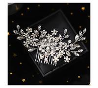 Aqxyedc Couleur d'argent Fleur à la main Combinaison à cheveux peigne perle strass coiffure accessoires for cheveux for femme mariée bijoux bijoux tiare cadeau wanglan