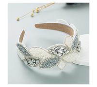 Aqxyedc Couleur Strass Strass Fleur Bandeau Bandeau Baroque Fashion Bandes de Luxe Longue Bandeau Exquisite Rétro 723 wanglan(16)