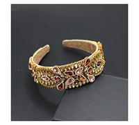 Aqxyedc Couleur Strass Strass Fleur Bandeau Bandeau Baroque Fashion Bandes de Luxe Longue Bandeau Exquisite Rétro 723 wanglan(4)