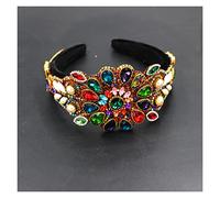 Aqxyedc Couleur Strass Strass Fleur Bandeau Bandeau Baroque Fashion Bandes de Luxe Longue Bandeau Exquisite Rétro 723 wanglan(8)