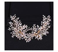 Aqxyedc Dernière conception cristal strass peigne peigne de mariage accessoires de cheveux cheveux double cheveux for la mariée cristal strass bandeau wanglan(Gold-color)