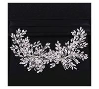 Aqxyedc Dernière conception cristal strass peigne peigne de mariage accessoires de cheveux cheveux double cheveux for la mariée cristal strass bandeau wanglan(Silver)