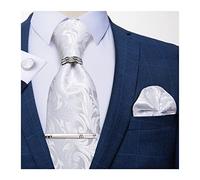 Aqxyedc Ensemble de cravate de luxe bleu royal for hommes Accessoires de mariage Cravates for hommes Pince à cravate Anneau de cravate Mouchoir Boutons de manchette Cadeaux for hommes wanglan(JZ04-116
