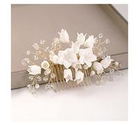 Aqxyedc Fleur blanche Peigne cheveux Femmes cheveux bijoux Ornement Bridal cheveux accessoires de cheveux peigne bande de mariage wanglan