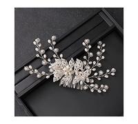 Aqxyedc Fleur d'or exquis Coiffures de cheveux for la mariée Strass Coiffure De Mariage Coiffure Cheveux Crystal Cheveux Accessoires Trombone wanglan(Silver)
