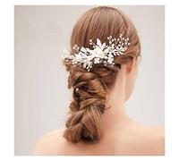 Aqxyedc Fleur mariée cheveux cheveux cheveux cheveux cheveux accessoires strass perle mariée fleur cheveux peigne femme femme bijoux ornement mariée diadèmes wanglan