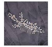 Aqxyedc Main Cristal Fleur Peigne À Cheveux Perle Strass Fleur Peignes À Cheveux for Les Femmes Mariée Bijoux De Cheveux De Mariage Accessoires De Cheveux Diadème wanglan(Silver)