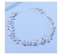 Aqxyedc Mariage fait à la main femmes bijoux de cheveux for mariée couleur argent bandeaux cristal diadème casque cheveux accessoires tête vignes wanglan