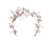 Aqxyedc Mariée à la mode or perle cristal mariage bandeau mariée bandeau diadème cheveux bijoux femmes mariage cheveux ornements à la main wanglan(Gold)