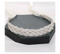 Aqxyedc Mariée perle bandeau Long cristal bandeau coiffure de mariage à la main cheveux accessoires chapeaux demoiselle d'honneur casque ornements wanglan