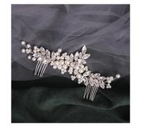 Aqxyedc Mariée strass perle peigne argenté bandeau de cheveux coiffure de mariage à la main cristal bijoux fête chapeaux ornement femmes cadeau wanglan