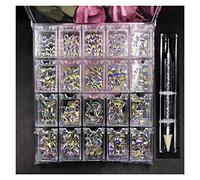 Aqxyedc Nail nail cristal en verre UN B/Rouges rouges 400-480PC wanglan(Color:400PC-box1)