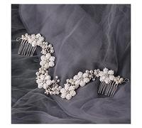 Aqxyedc Peignes de cheveux de mariage fleur blanche bandeau coiffure for mariée strass perle femmes bandeau diadèmes de mariée bandeaux bijoux wanglan