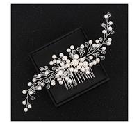 Aqxyedc Peignes De Cheveux De Mariée Ornements Cristal Hairwear Accessoires De Cheveux De Mariage Couleur Argent Femmes Perle Casque Coiffe Décoration wanglan