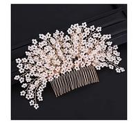 Aqxyedc Peignes de mariée de mariée complète Coiffures de mariée Accessoires for cheveux floraux et perles peigne for femme mariée ornements ornements d'or wanglan