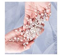 Aqxyedc Perle fleur cheveux cheveux cheveux accessoires de cheveux heilpièvre de mariée nacre strass mariage peigne cheveux femmes bijoux femmes décoration wanglan(Silver)