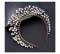 Aqxyedc Perles Bandeaux Cheveux Styling Bijoux Or/Argent Couleur Métal Bandeaux Fée Diadèmes Et Couronnes for La Mode De Mariage De Mariée wanglan(Silver color)