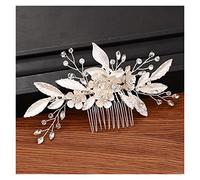 Aqxyedc Silver Color Feuille Strass Hidal Cheveux De Mariage Accessoires Cheveux De Mariage Femmes Bijoux Bijoux De Mariage Peigne De Mariage Headpiece de mariée wanglan