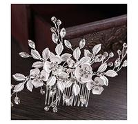 Aqxyedc Silver Couleur Fleur Cheveux Coiffures strass Bijoux de cheveux élégants for la mariée Exquis Hear Cheveux Accessoires Mariée Cheveux Mariées wanglan(Silver)