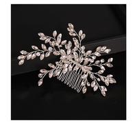 Aqxyedc Strass cristal mariage cheveux peigne mariée mariage femmes cheveux peignes bijoux accessoires tête ornements mariée fête coiffure wanglan(Silver)