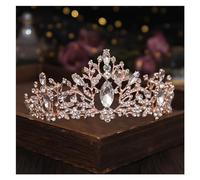 Aqxyedc Strass fleur couronne mariée coiffure mariage diadème bandeau bandeau femmes fille or Rose cristal mariage couronne bandeau wanglan