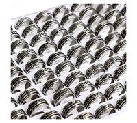 Aqxyedc Vente en gros 20/30/36/50 pièces/lot Mode en acier inoxydable Spinner Anneaux rotatifs Bijoux pour femmes hommes Mix Style Party Cadeaux wanglan, 36pcs, Agate