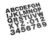 Aqxyhjk Autocollants 3D en métal for voiture, lettres, alphabet, chiffres, chrome, noir, for coffre arrière, badge numérique, accessoires(4.5cm Black,Red T)