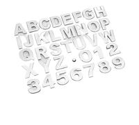 Aqxyhjk Autocollants 3D en métal for voiture, lettres, alphabet, chiffres, chrome, noir, for coffre arrière, badge numérique, accessoires(4.5cm Silver,M)