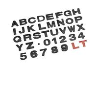 Aqxyhjk Autocollants 3D en métal for voiture, lettres, alphabet, chiffres, chrome, noir, for coffre arrière, badge numérique, accessoires(2.5cm Black,M)