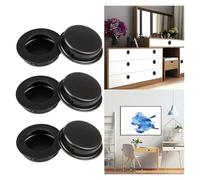 Aqxyju 6 PCS 35mm Recessed Cabinet Door Handles Stainless Steel Invisible Handle Circle Drawer Wardrobe Knobs Home Furniture Hardware