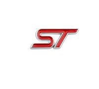 Aqxyju Emblème de Volant de Voiture avec Logo St en métal 3D Compatible avec 2 3 K2 MK3 MK7 Fiesta Kuga/Explorer Edge St, Accessoires Autocollants Autocollants de Voiture personnalisés(Red Silver St