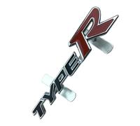 Aqxyju Logo de Voiture en Alliage métallique Type R, emblème de calandre Avant, Badge de Coffre, Autocollant CRV Hrv, Accessoires Automobiles(Grill Black Red)