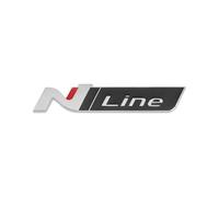 Aqxyju N Line Logo Autocollant d'emblème de Coffre arrière de Voiture Autocollant d'insigne de carrosserie Automobile Compatible avec Accent Kicks Reina Autocollants de Voiture personnalisés(Chrome N