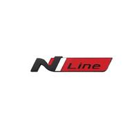 Aqxyju Nline N Line Logo Emblème de calandre de voiture Badge de coffre compatible avec i30 i20 Tucson Elantra Kona N Line Autocollant autocollant Accessoires Autocollants de voiture personnalisés(Bla