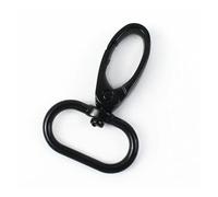 Aqxypas 10 pièces 16-38mm Sac Sangle Crochet Boucle métal pivotant Mousqueton Bricolage Sangle Mousqueton Porte-clés Boucles Accessoire(Black,16mm)