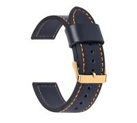 Aqxypas 18mm 20mm 22mm 24mm Vintage Bracelet de montre en cuir véritable Bracelet universel hommes femmes Sport accessoires de remplacement Bracelet de Sport(Blackorange-rosegold,22mm)