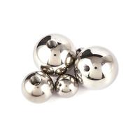 Aqxypas Boules de perçage filetées en acier inoxydable M2 M3 M4 M5, demi-trou, filetage femelle métrique, trou borgne, boule lisse, perle solide, 1 pièce (Size : 12mm x M3)