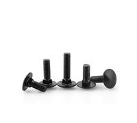 Aqxypas Boulons de carrosserie en Acier Inoxydable 304 Noir M3 M4 M5 M6 M8 M10 M12 Vis de carrosserie à tête Ronde et à col carré Boulon d'entraîneur(M6x12mm 10pcs)