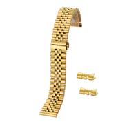 Aqxypas Bracelet de montre en acier inoxydable, 12/13/14/16/17/18/19/20/21/22 mm, interface à arc creux avec broches à outils de remplacement(Gold,22mm)