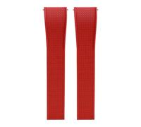 Aqxypas Bracelet de montre en caoutchouc fluoré 20 mm 22 mm, boucle papillon, libération rapide, remplacement universel, for hommes et femmes(Red No buckle,20mm)