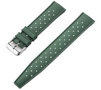 Aqxypas Bracelet de montre en Silicone à dégagement rapide, 18mm, 20mm, 22mm, en caoutchouc, for montre intelligente(Army Green Silver,20mm)