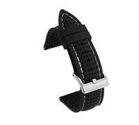 Aqxypas Bracelet de Sport en Silicone for hommes, étanche, 18mm, 20mm, 22mm, 24mm, bracelet de remplacement for Watch3 S3 GT2 46mm GTR(Black white silver,20mm)