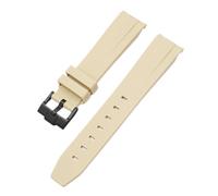 Aqxypas Bracelet en caoutchouc à extrémité incurvée for X Swatch, boucle en acier inoxydable, for hommes et femmes, Bracelet en TPU Premium(Khaki black)