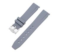 Aqxypas Bracelet en caoutchouc à extrémité incurvée for X Swatch, boucle en acier inoxydable, for hommes et femmes, Bracelet en TPU Premium(Grey silver)