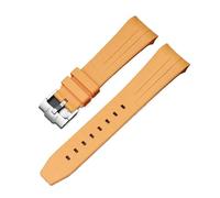 Aqxypas Bracelet en caoutchouc incurvé for X Swatch, boucle en acier inoxydable à dégagement rapide, étanche de 22mm, bracelet de rechange for hommes et femmes(Yellow)